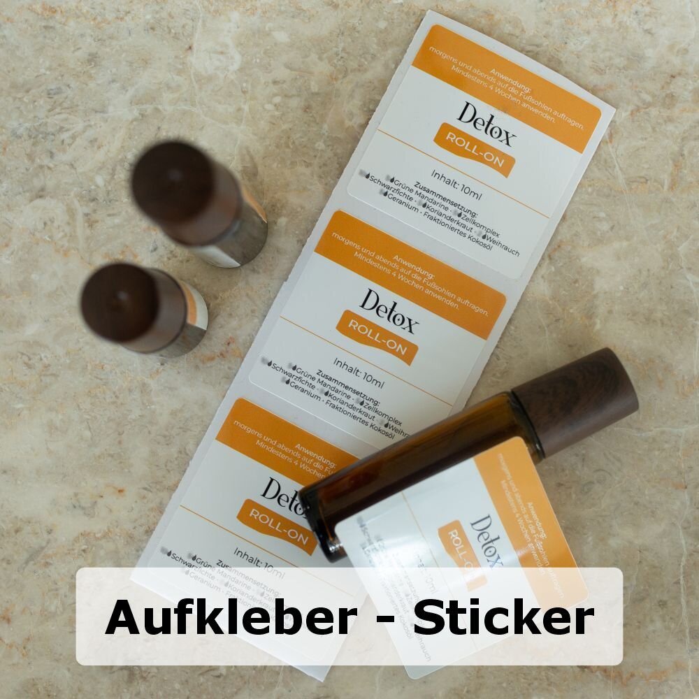 Roll-On Aufkleber | Etiketten mit Rezept & Anwendung